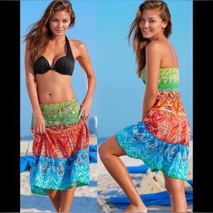 VENUS Rainbow Convertible Maxi Skirt/Strapless Dress/Cover-Up